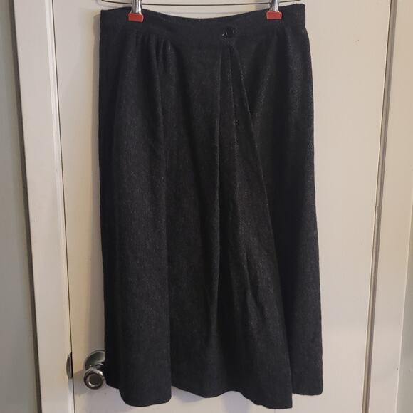 Vntg KENSINGTON SQUARE Wool Wrap Midi Skirt Sz S 28” waist Made in USA 80s/90s - Picture 1 of 7